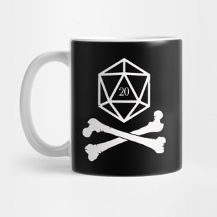 D20 Dice Skull and Bones TRPG Tabletop RPG Gaming Addict Mug